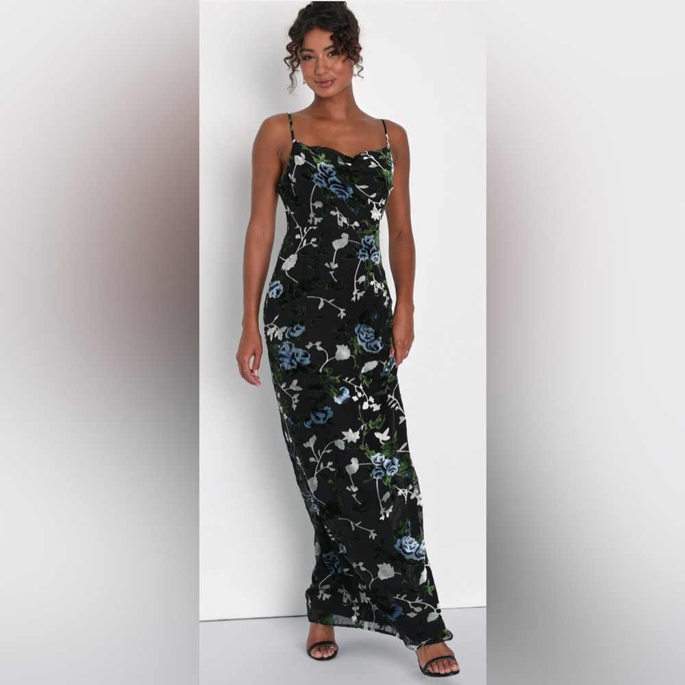 Floral Black Dress
